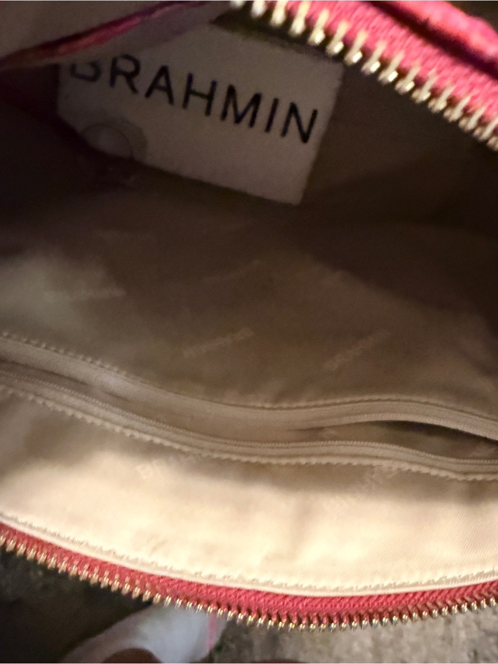 Brahmin Pink and Orange Croc-Embossed Satchel with Matching Wallet - Picture 8 of 10